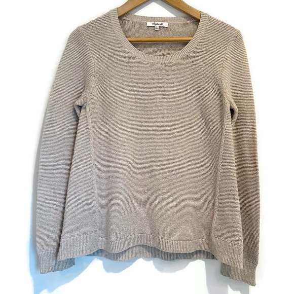 Madewell Sweaters - Madewell Riverside Oversized Cream Sweater, Waffle Knit - Size Medium